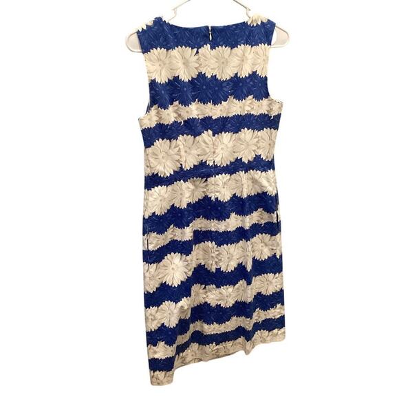 Talbots Womens Sleeveless Dress Size 4 White Blue Floral Classic Spring Career - Picture 4 of 9